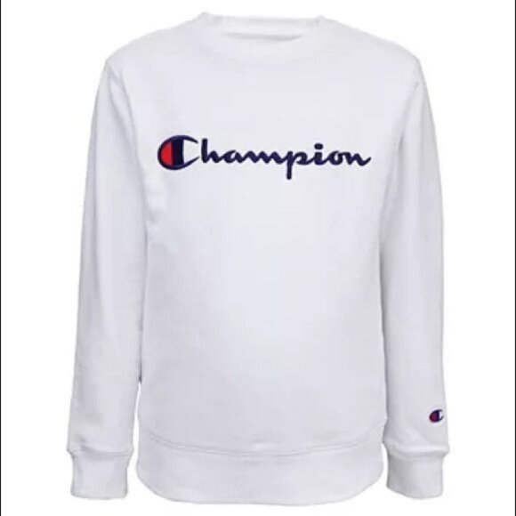 Champion Embroidered Crewneck Sweatshirt White XL NWT - Picture 1 of 7
